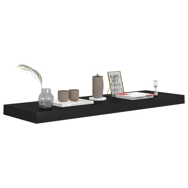 vidaXL Svävande vägghyllor 2 st svart 80x23,5x3,8 cm MDF - Vägghyllor & fönsterbrädor