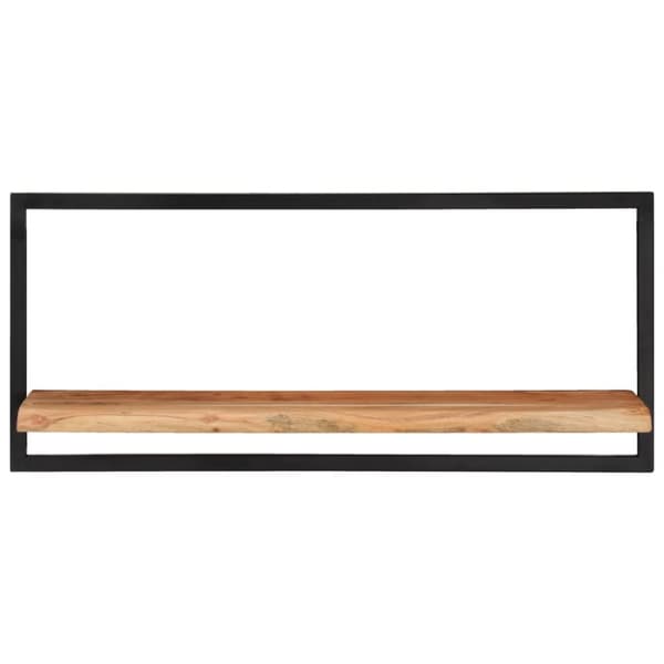 vidaXL Vägghyllor 2 st 80x25x35 cm massivt akaciaträ och stål -  Vägghyllor & fönsterbrädor