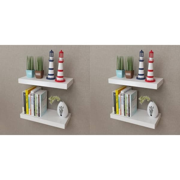 vidaXL væghylder 4 stk. 40 cm hvid -  Væghylder & smalle hylder