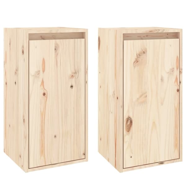 vidaXL vægskabe 2 stk. 30x30x60 cm massivt fyrretræ - Væghylder & smalle hylder