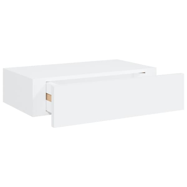 vidaXL væghylde med skuffe 40x23,5x10 cm MDF hvid -  Væghylder & smalle hylder