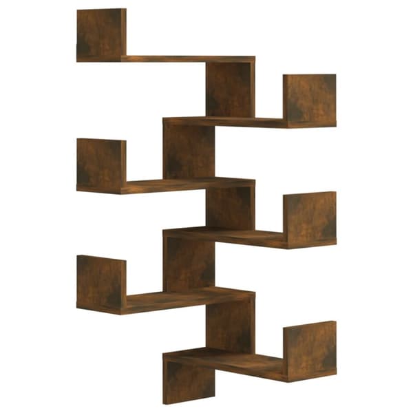 vidaXL Seinäkulmahyllyt 2 kpl savutammi 40x40x50 cm tekninen puu - Seinähyllyt