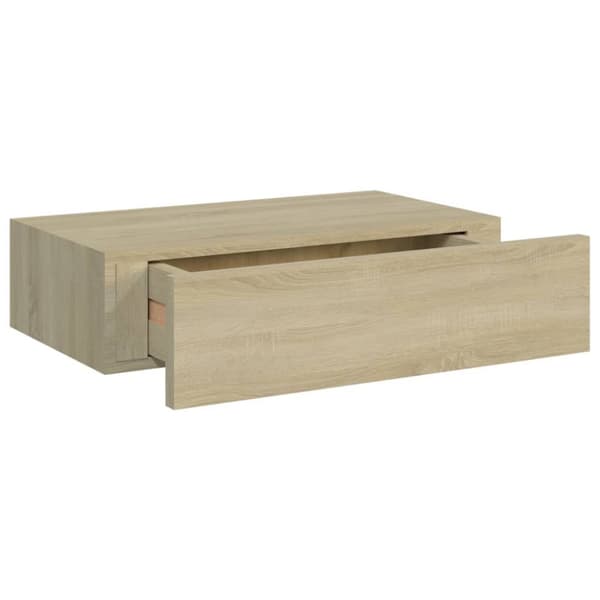 vidaXL væghylder med skuffer 2 stk. 40x23,5x10 cm MDF egetræsfarvet - Væghylder & smalle hylder