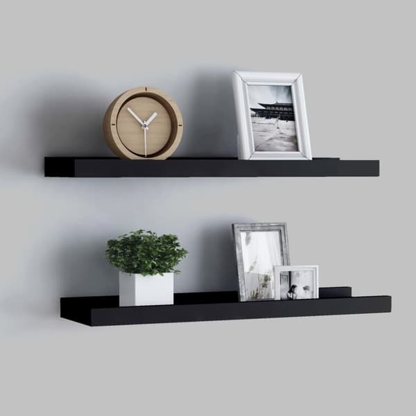 vidaXL Tauluhyllyt 2 kpl musta 40x9x3 cm MDF - Seinähyllyt