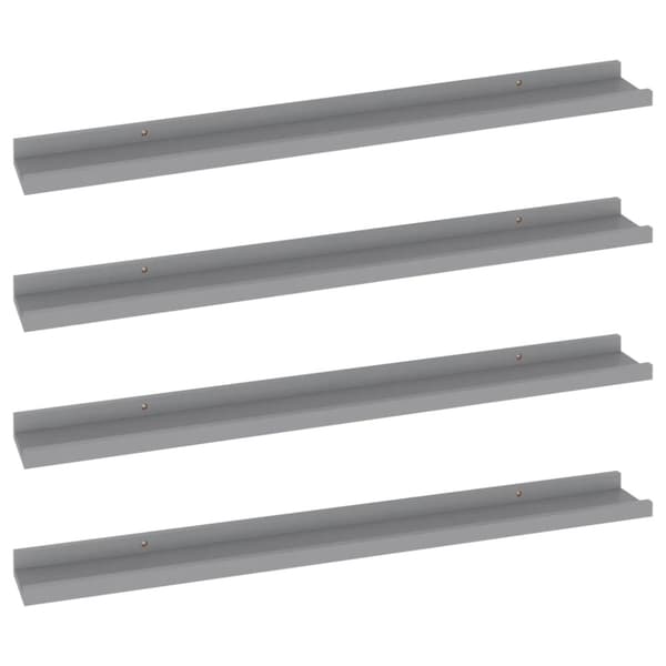 vidaXL Seinähyllyt 4 kpl harmaa 80x9x3 cm - Seinähyllyt