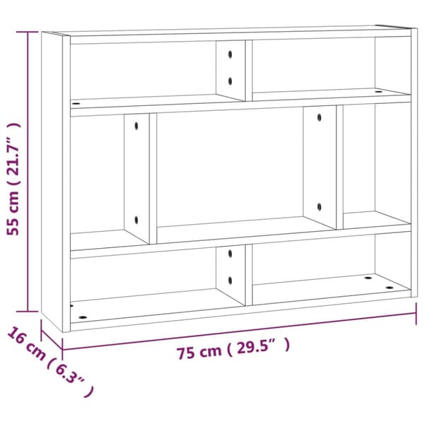 vidaXL Seinähylly harmaa Sonoma 75x16x55 cm tekninen puu -  Seinähyllyt