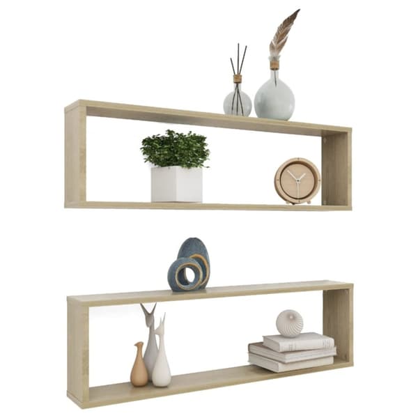 vidaXL Kuutioseinähyllyt 2 kpl Sonoma-tammi 100x15x30 cm lastulevy -  Seinähyllyt