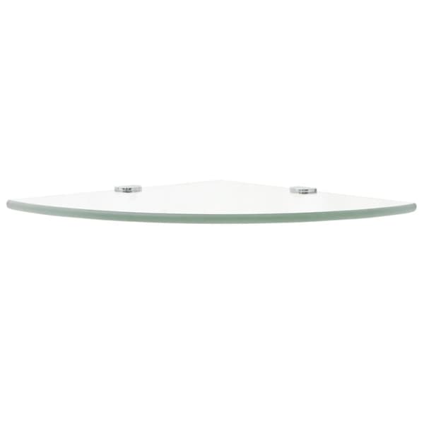 vidaXL Hörnhylla förkromade hyllkonsoler glas genomskinlig 35x35 cm -  Vägghyllor & fönsterbrädor