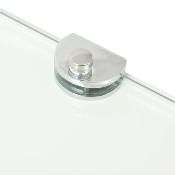 vidaXL Hörnhylla förkromade hyllkonsoler glas genomskinlig 35x35 cm -  Vägghyllor & fönsterbrädor