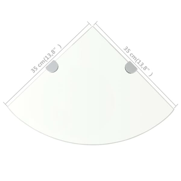 vidaXL Hörnhylla förkromade hyllkonsoler glas genomskinlig 35x35 cm -  Vägghyllor & fönsterbrädor