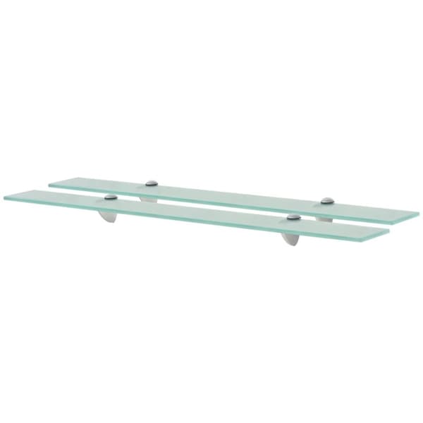 vidaXL svævehylde 2 stk. 80 x 10 cm 8 mm glas -  Væghylder & smalle hylder