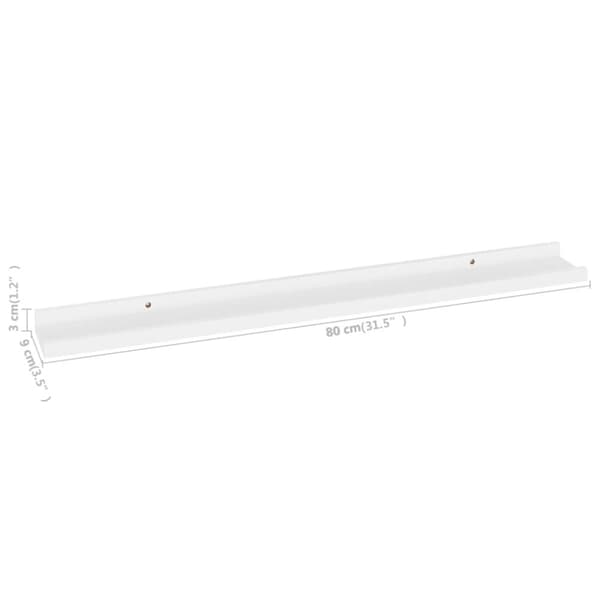vidaXL Vägghyllor 4 st vit 80x9x3 cm -  Vägghyllor & fönsterbrädor
