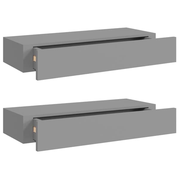vidaXL Laatikkohyllyt seinälle 2 kpl harmaa 60x23,5x10 cm MDF - Seinähyllyt