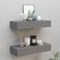 Pikkukuva 1 / 11: vidaXL Laatikkohyllyt seinälle 2 kpl harmaa 60x23,5x10 cm MDF -  Seinähyllyt