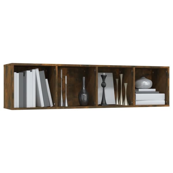 vidaXL bogreol/tv-skab 143x30x36 cm konstrueret træ røget egetræsfarve - Væghylder & smalle hylder