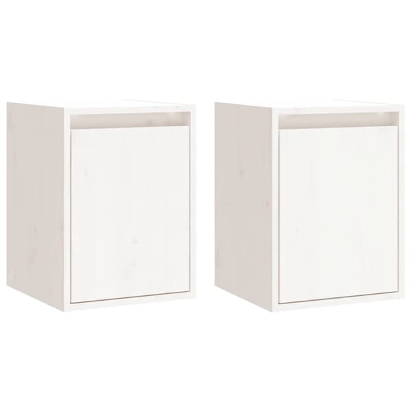 vidaXL Väggskåp 2 st vit 30x30x40 cm massiv furu -  Vägghyllor & fönsterbrädor
