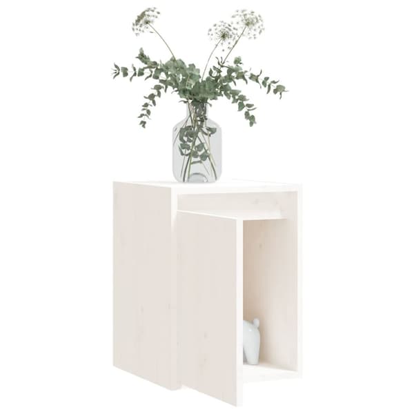 vidaXL Väggskåp 2 st vit 30x30x40 cm massiv furu -  Vägghyllor & fönsterbrädor