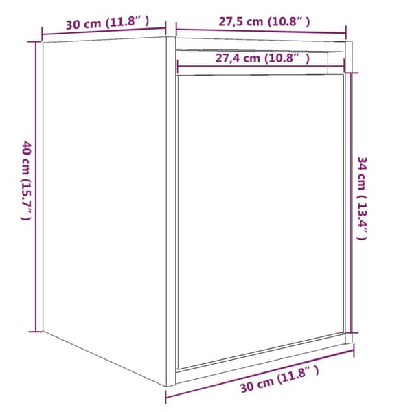 vidaXL Väggskåp 2 st vit 30x30x40 cm massiv furu -  Vägghyllor & fönsterbrädor