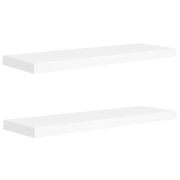 vidaXL væghylder 2 stk. 80x23,5x3,8 cm MDF hvid -  Væghylder & smalle hylder