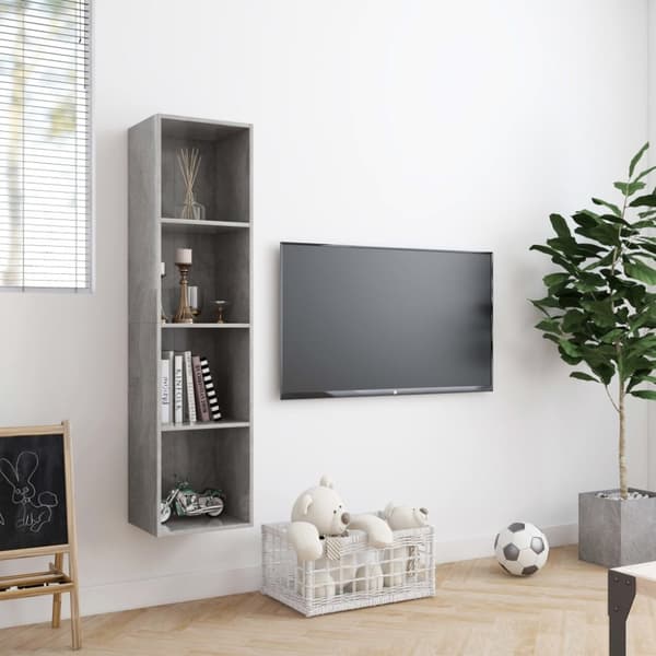 vidaXL bogskab/tv-skab 143 x 30 x 36 cm betongrå - Væghylder & smalle hylder