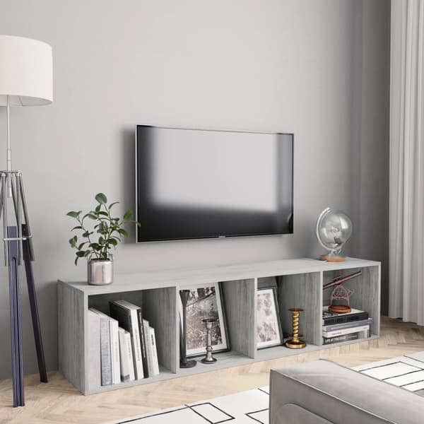 vidaXL bogskab/tv-skab 143 x 30 x 36 cm betongrå - Væghylder & smalle hylder
