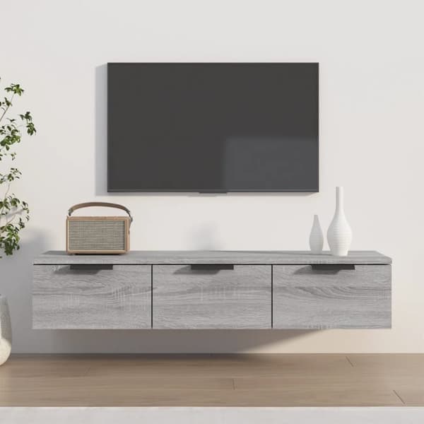 vidaXL vægskab 102x30x20 cm konstrueret træ grå sonoma-eg -  Væghylder & smalle hylder