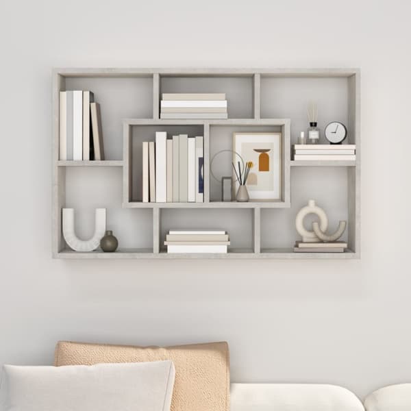 vidaXL Seinähylly betoninharmaa 85x16x52,5 cm tekninen puu -  Seinähyllyt