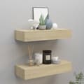 Miniatyrbild 1 av 11: vidaXL Väggmonterad låda 2 st ek 60x23,5x10 cm MDF -  Vägghyllor & fönsterbrädor