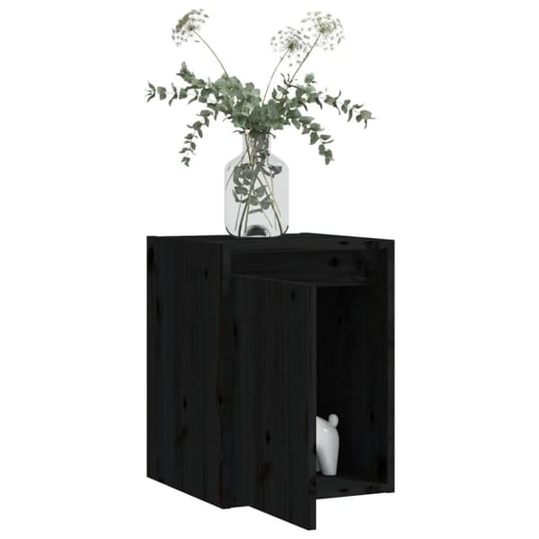 vidaXL Väggskåp 2 st svart 30x30x40 cm massiv furu - Vägghyllor & fönsterbrädor