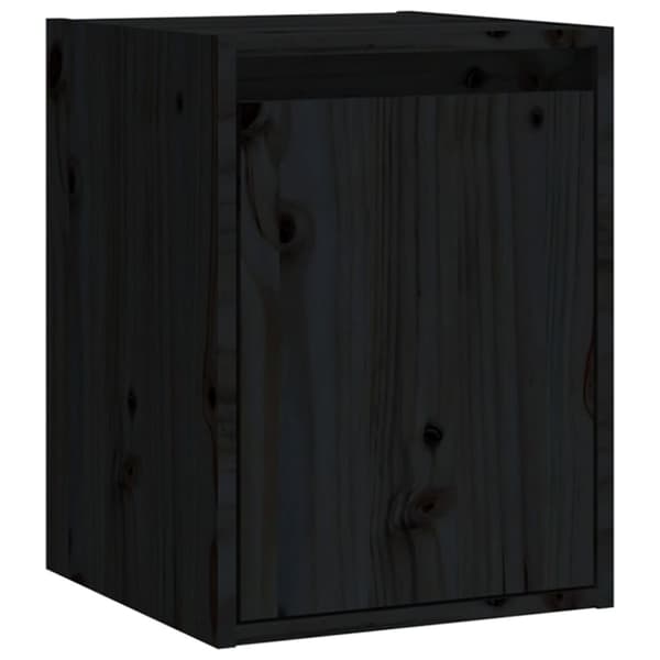 vidaXL Väggskåp 2 st svart 30x30x40 cm massiv furu - Vägghyllor & fönsterbrädor