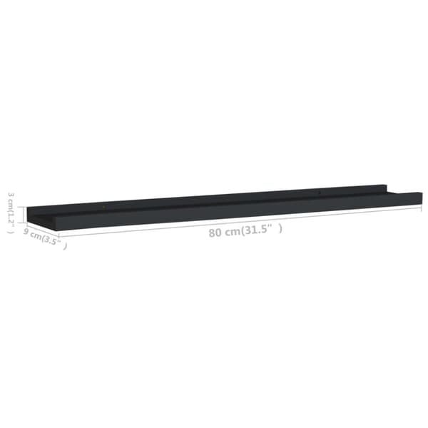 vidaXL gallerihylder 2 stk. 80x9x3 cm MDF sort -  Væghylder & smalle hylder