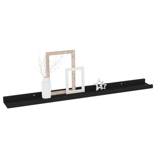 vidaXL væghylder 4 stk. 80x9x3 cm sort - Væghylder & smalle hylder