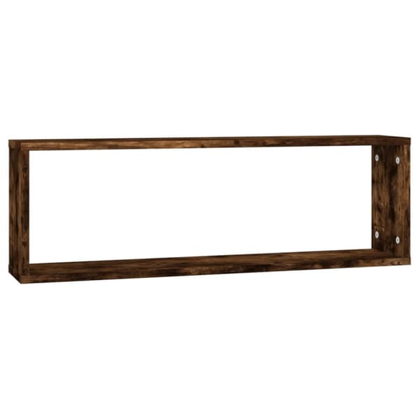 vidaXL væghylder 2 stk. 80x15x26,5 cm konstrueret træ røget egetræ -  Væghylder & smalle hylder