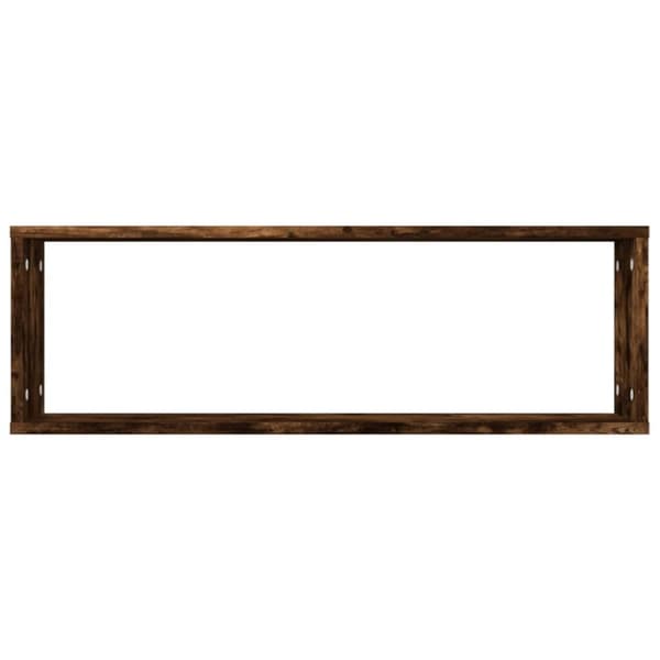 vidaXL væghylder 2 stk. 80x15x26,5 cm konstrueret træ røget egetræ -  Væghylder & smalle hylder