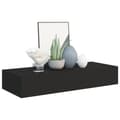 Miniatyrbillede 4 af 10: vidaXL væghylde med skuffe 60x23,5x10 cm MDF sort -  Væghylder & smalle hylder