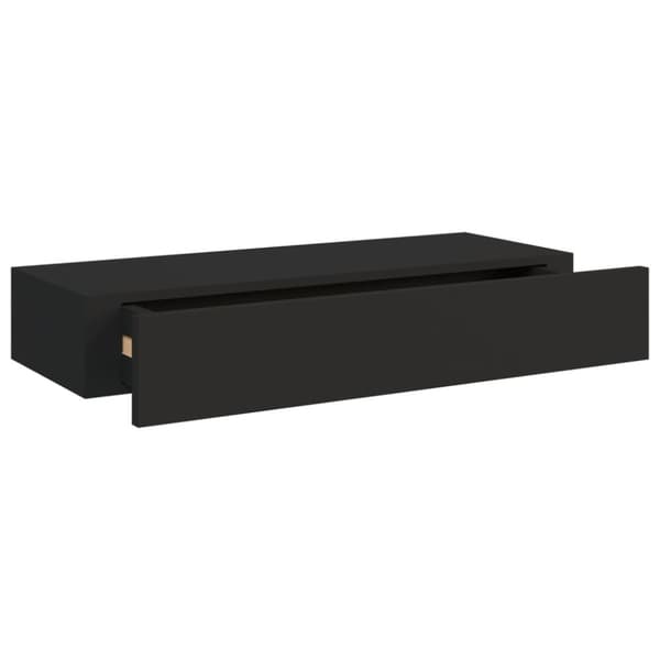 vidaXL væghylde med skuffe 60x23,5x10 cm MDF sort -  Væghylder & smalle hylder