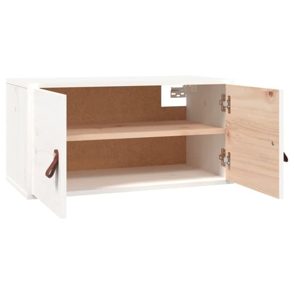 vidaXL vægskab 60x30x30 cm massivt fyrretræ hvid -  Væghylder & smalle hylder