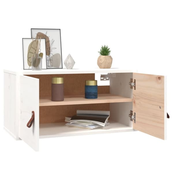 vidaXL vægskab 60x30x30 cm massivt fyrretræ hvid - Væghylder & smalle hylder