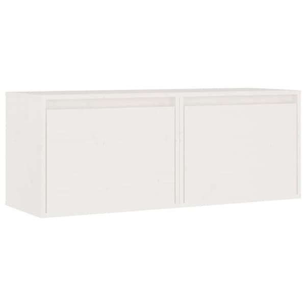 vidaXL Väggskåp 2 st 45x30x35 cm massiv furu vit - Vägghyllor & fönsterbrädor