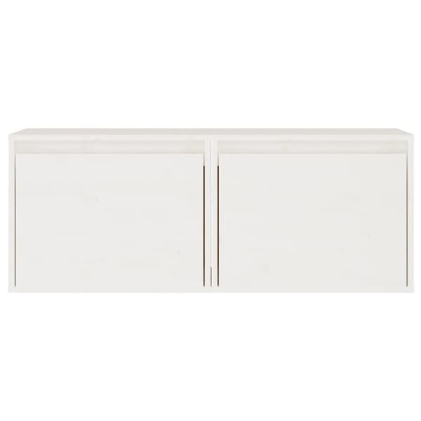 vidaXL Väggskåp 2 st 45x30x35 cm massiv furu vit - Vägghyllor & fönsterbrädor