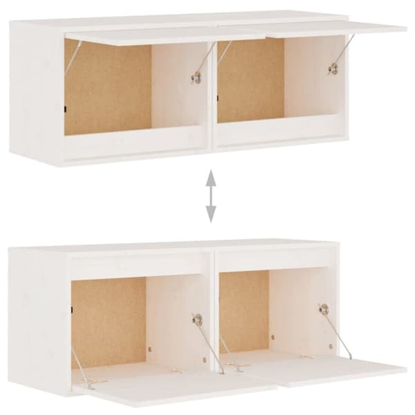 vidaXL Väggskåp 2 st 45x30x35 cm massiv furu vit - Vägghyllor & fönsterbrädor
