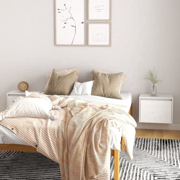 vidaXL Väggskåp 2 st 45x30x35 cm massiv furu vit -  Vägghyllor & fönsterbrädor