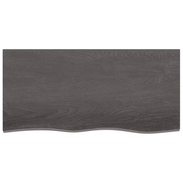 vidaXL væghylde 100x50x(2-6) cm behandlet massivt egetræ mørkebrun - Væghylder & smalle hylder