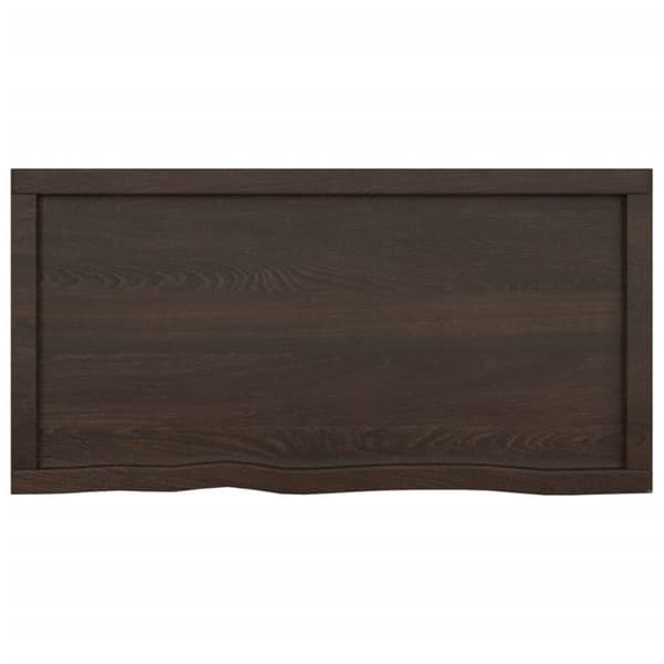 vidaXL væghylde 100x50x(2-6) cm behandlet massivt egetræ mørkebrun -  Væghylder & smalle hylder