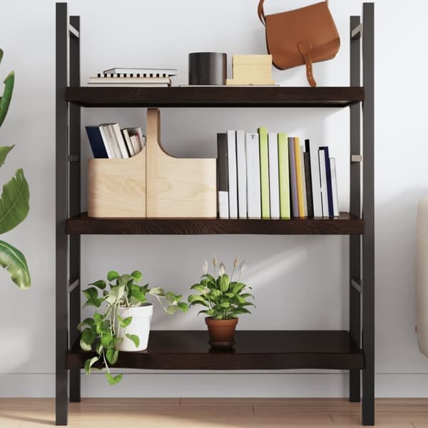vidaXL væghylde 100x50x(2-6) cm behandlet massivt egetræ mørkebrun - Væghylder & smalle hylder