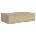 Miniatyrbillede 3 af 10: vidaXL væghylde med skuffe 40x23,5x10 cm MDF egetræsfarvet -  Væghylder & smalle hylder
