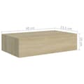 Miniatyrbillede 10 af 10: vidaXL væghylde med skuffe 40x23,5x10 cm MDF egetræsfarvet -  Væghylder & smalle hylder