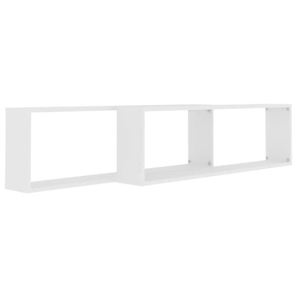 vidaXL væghængte kubehylder 2 stk. 100x15x30 cm konstrueret træ hvid - Væghylder & smalle hylder