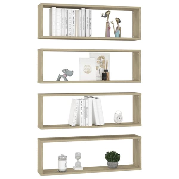 vidaXL Kuutioseinähyllyt 4 kpl Sonoma-tammi 80x15x26,5 cm lastulevy - Seinähyllyt