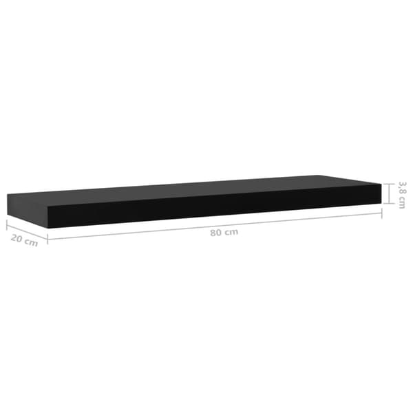 vidaXL Kelluvat seinähyllyt 2 kpl musta 80x20x3,8 cm - Seinähyllyt